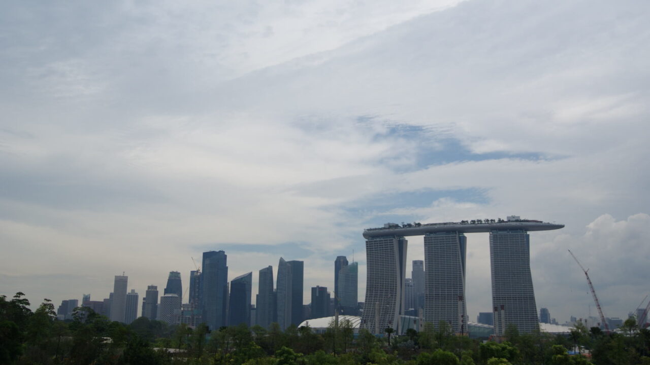 Marina Bay Sands and the Central Business District skyline in Singapore