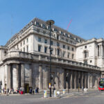 Exterior of the Bank of England building in the City of London
