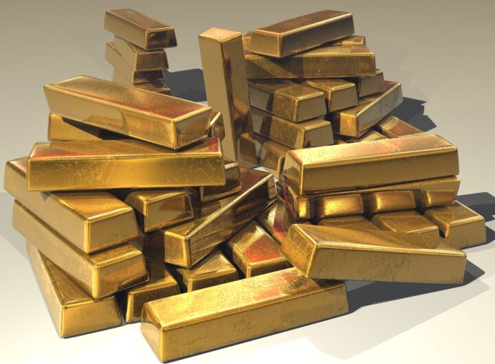 Stacked gold bullion bars